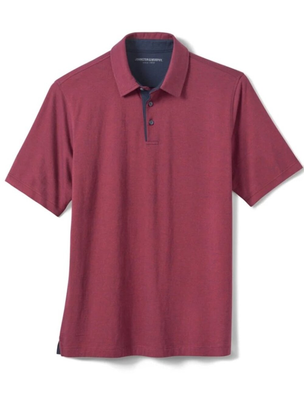 Johnston & Murphy Burgundy/Navy Pima Cotton Polo 37167